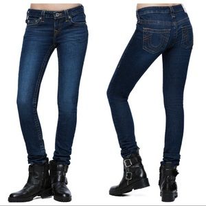 True Religion Stella QT skinny low-rise blue jean